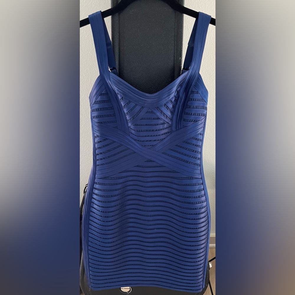 BCBGMAXAZRIA dark blue, fitted dress, 02